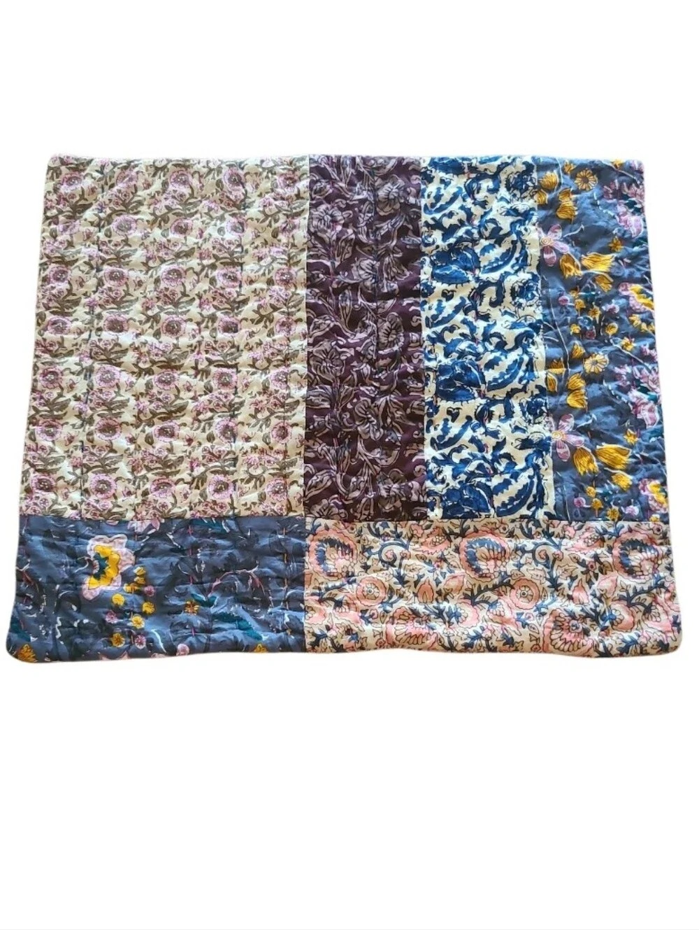 Natural Life Patchwork Floral Paisley Pillow Cover 20 X 26